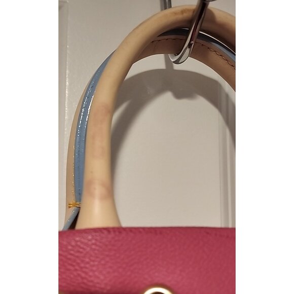 DOONEY & BOURKE Hot Pink MADE IN USA Leather Tassel Tote Crossbody bag vintage - Picture 6 of 16